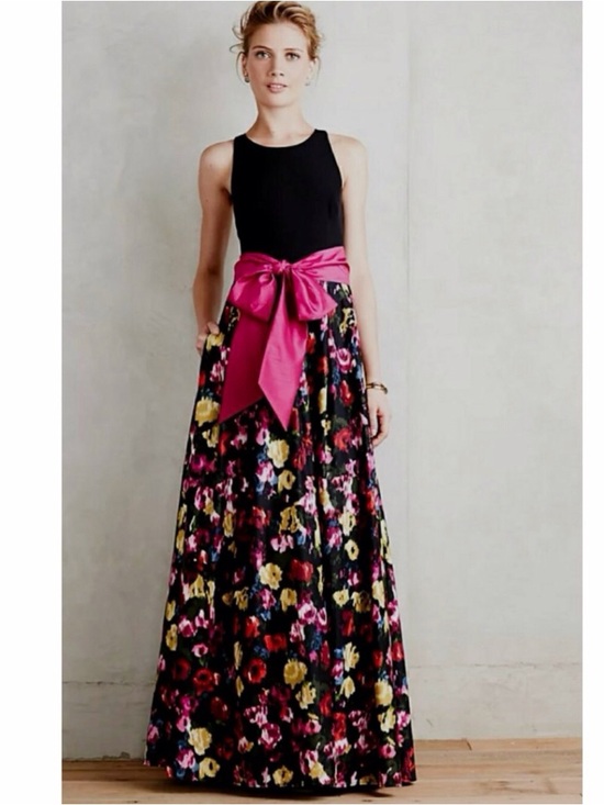 Anthropologie Dresses & Skirts - Moulinette Soeurs Anthro Size 4 French Fields Floral Dress Gown Whimsy Pink Bow